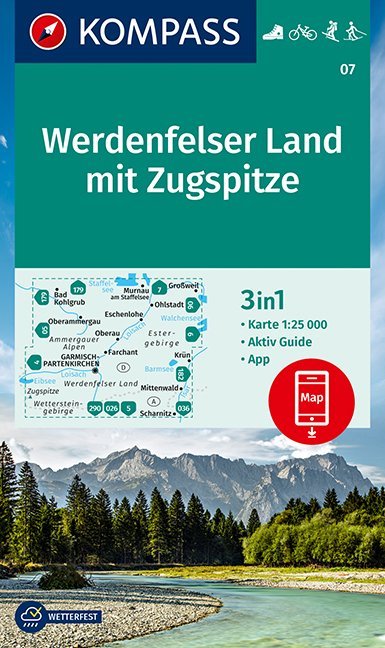 Online bestellen: Wandelkaart 07 Werdenfelser Land mit Zugspitze | Kompass