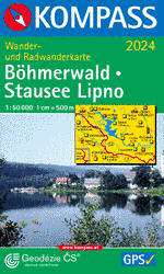 Wandelkaart 2024 Böhmerwald, Stausee Lipno | Kompass | 