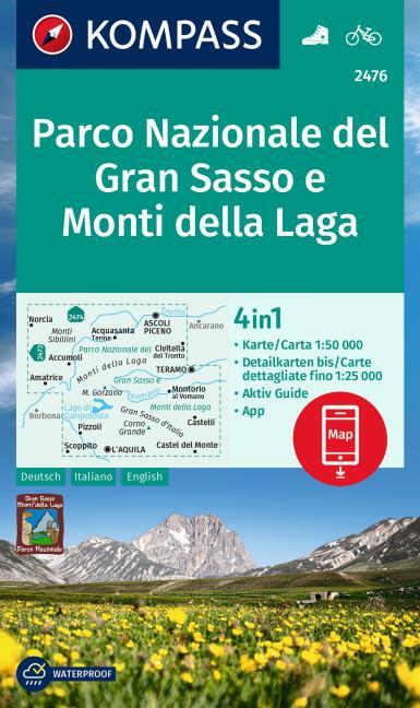 Online bestellen: Wandelkaart 2476 Parco Nazionale del Gran Sasso e Monti della Laga | Kompass