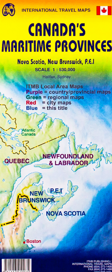 Wegenkaart - landkaart Canada's Maritime Provinces | ITMB | 