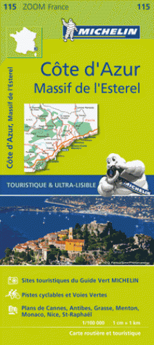 Online bestellen: Wegenkaart - landkaart 115 Côte d'Azur - Massif de l'Esterel | Michelin