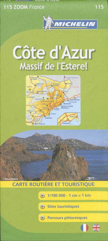 Landkaart - wegenkaart 115 Côte d'Azur Massif de l'Esterel | Michelin zoom |