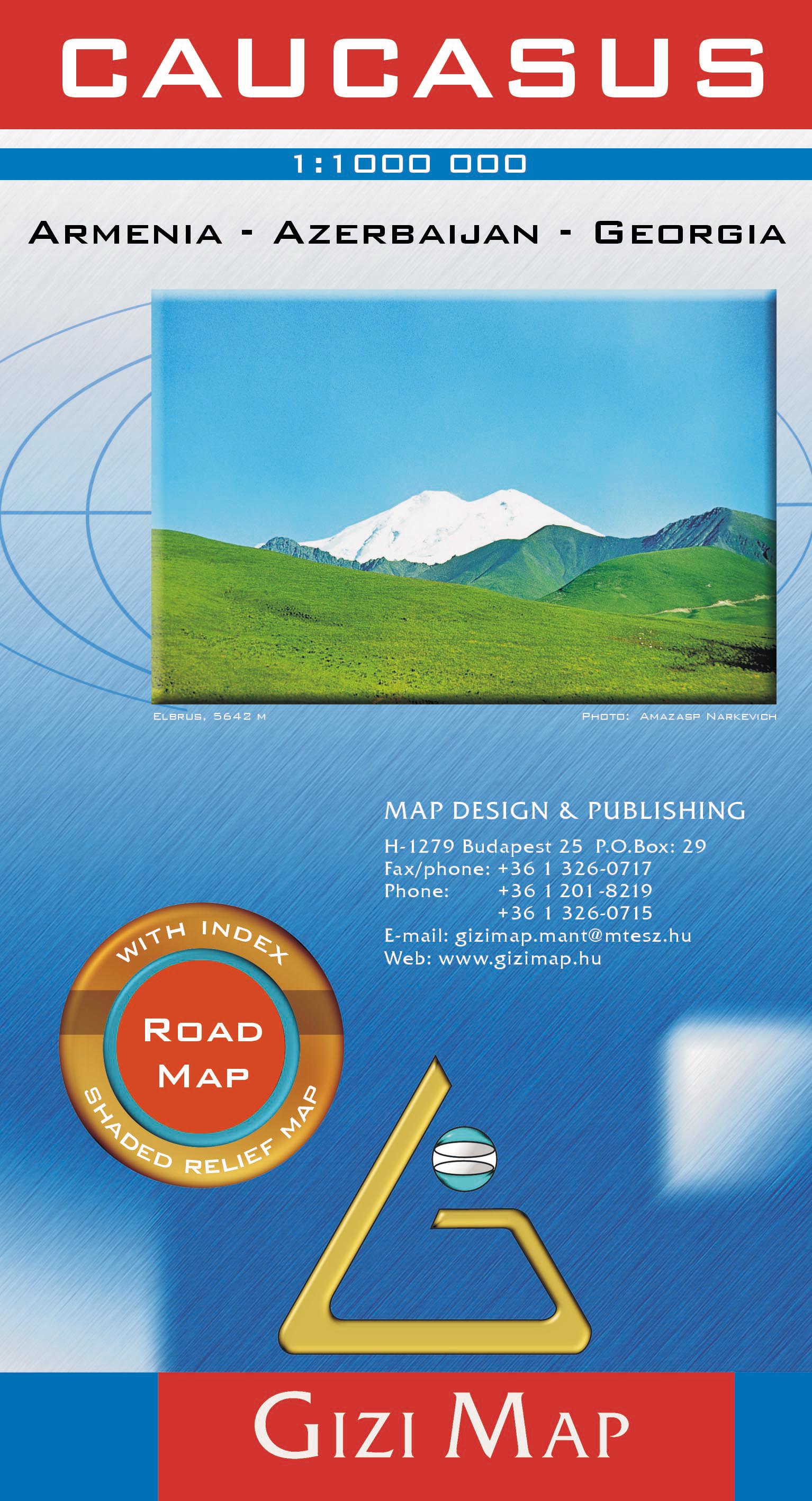 Wegenkaart – landkaart Kaukasus – Caucasus | Gizi Map