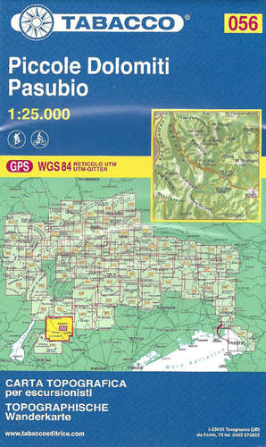 056 Tabacco Wandelkaart Piccole Dolomiti, Pasubio | Tabacco maps | 