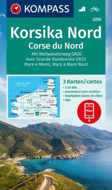 Online bestellen: Wandelkaart - Fietskaart 2250 Korsika Nord - Corse du Nord | Kompass