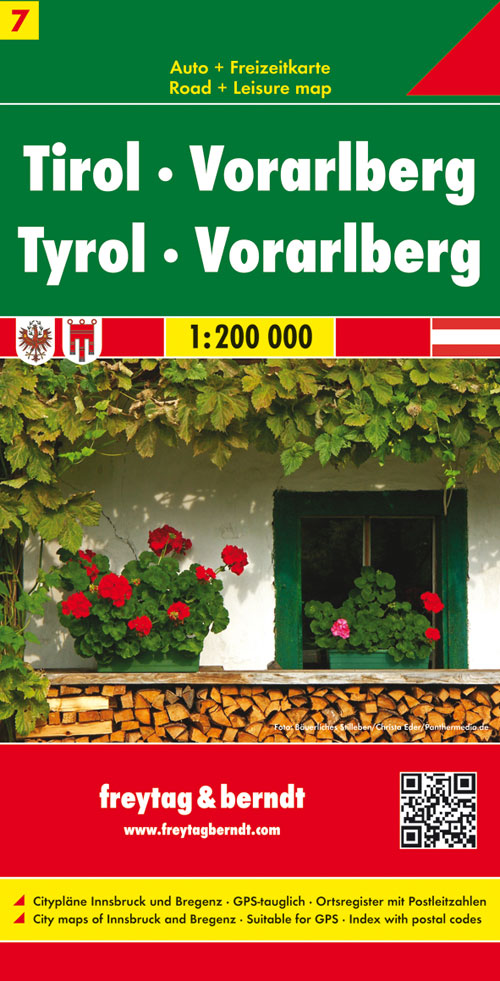 Wegenkaart - landkaart 07 Tirol - Vorarlberg | Freytag & Berndt de zwerver