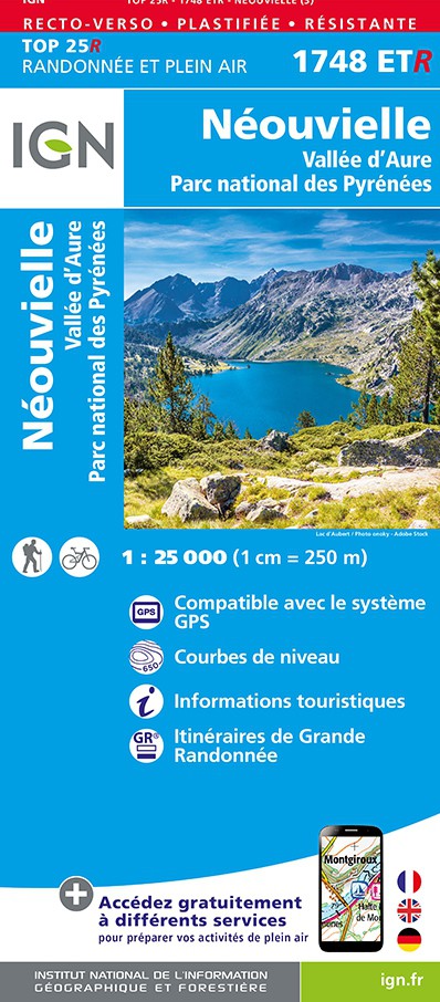 Online bestellen: Wandelkaart - Topografische kaart 1748ETR Néouvielle | IGN - Institut Géographique National