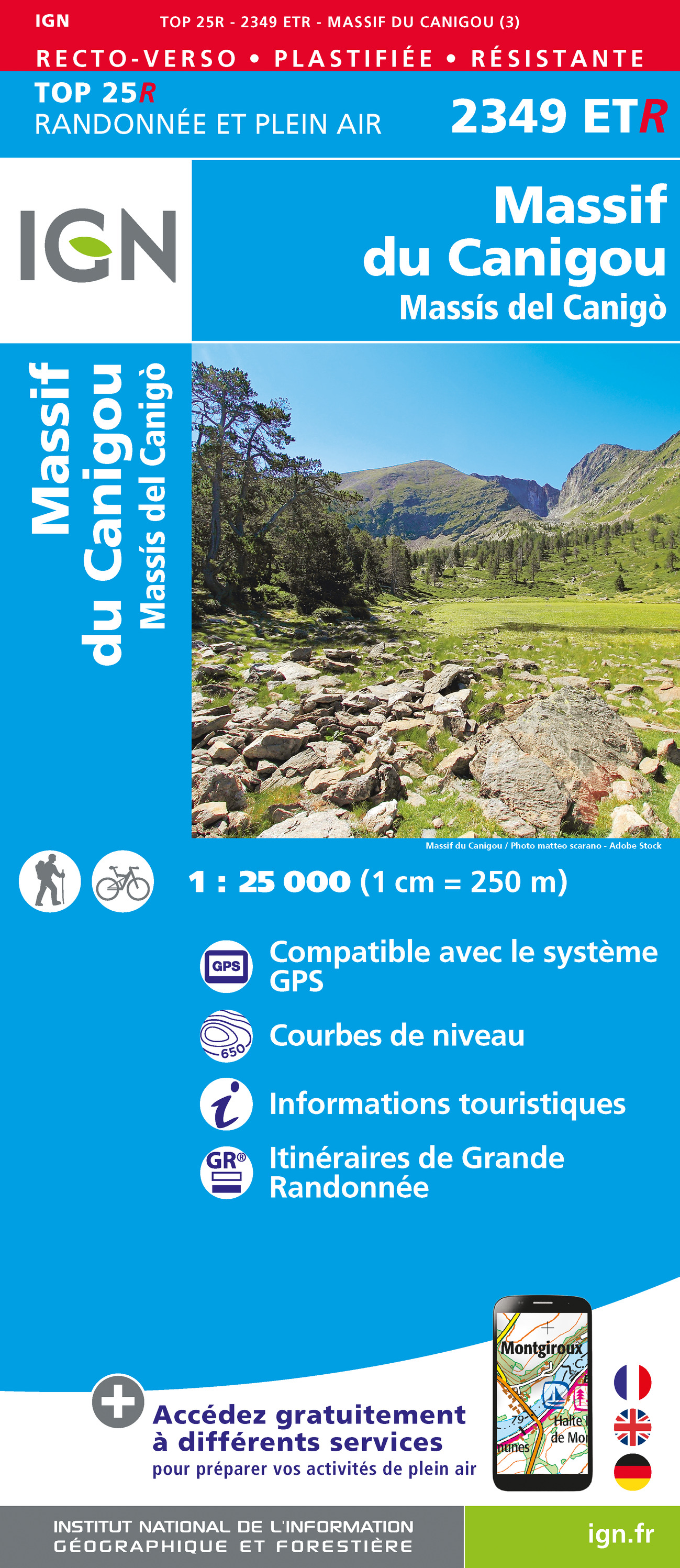 Online bestellen: Wandelkaart - Topografische kaart 2349ETR Massif du Canigou | IGN - Institut Géographique National