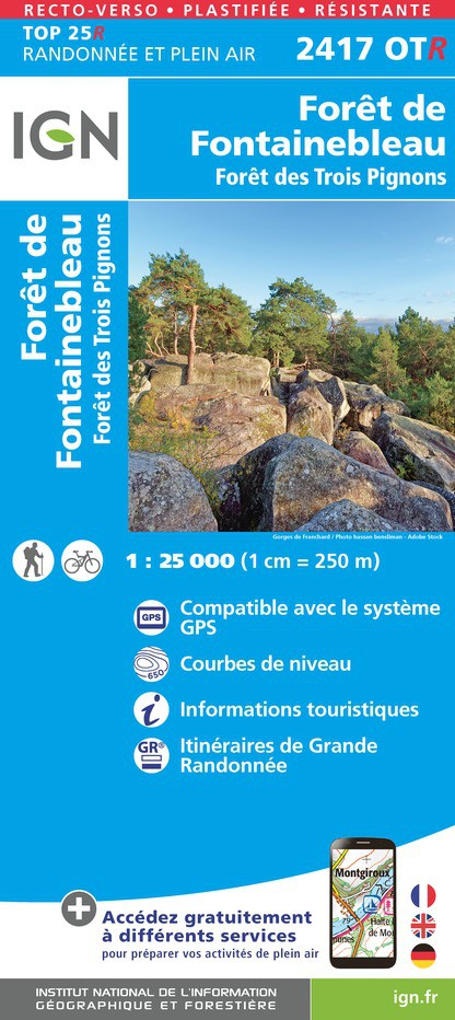 Online bestellen: Wandelkaart - Topografische kaart 2417OTR Forêt de Fontainebleau | IGN - Institut Géographique National