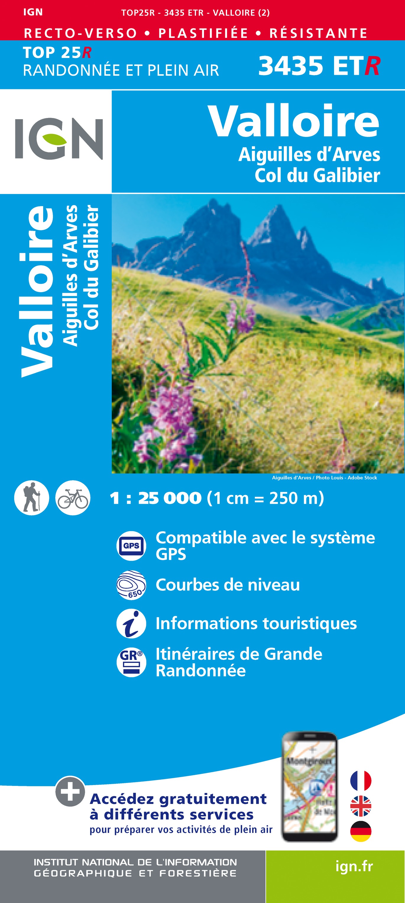Online bestellen: Wandelkaart - Topografische kaart 3435ETR Valloire | IGN - Institut Géographique National