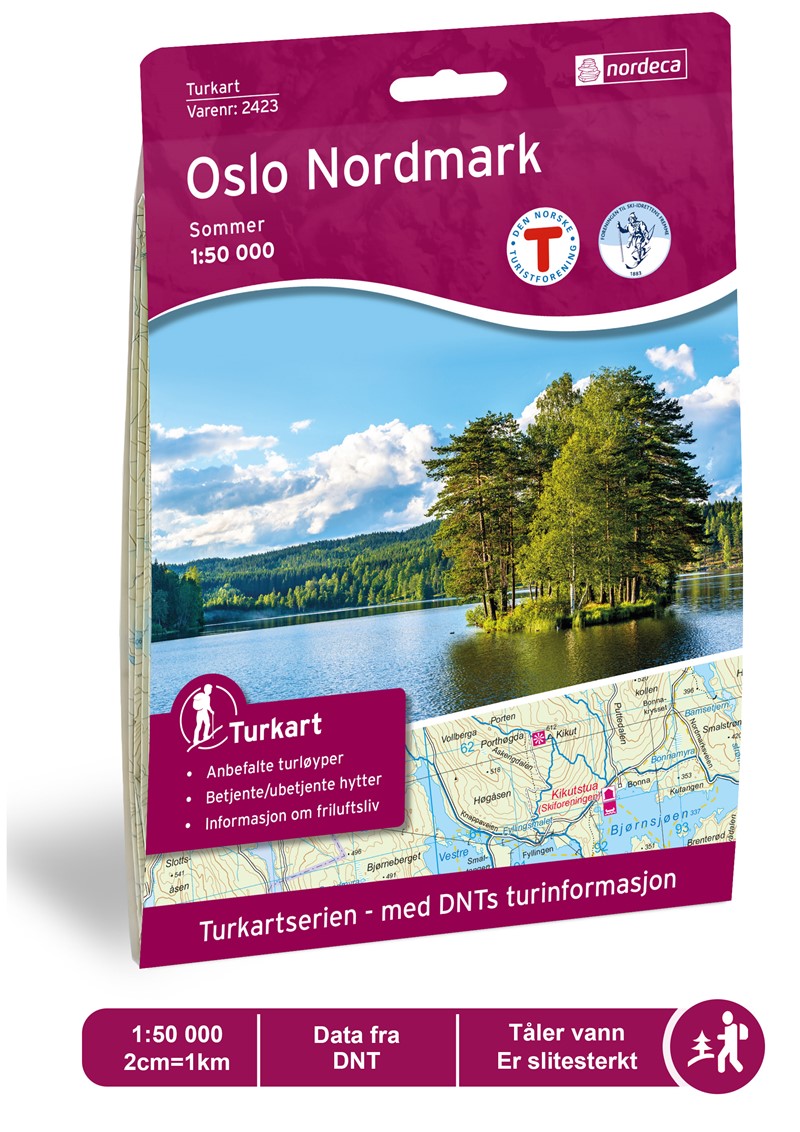 Online bestellen: Wandelkaart 2423 Turkart Zomer Oslo Nordmark | Nordeca