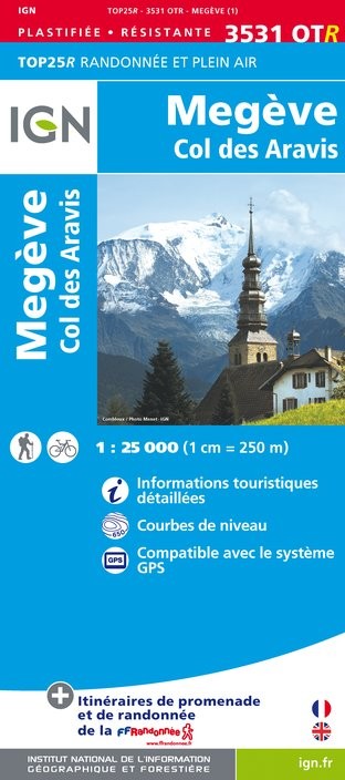 Wandelkaart 3531OTR - 3531 OTR Megève, Praz-sur-Arly, Ugine, Flumet, Nôtre-Dame-de-Bellec - Franse Alpen | IGN | 