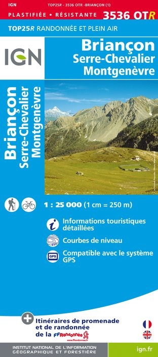 Online bestellen: Wandelkaart - Topografische kaart 3536OTR Briançon | IGN - Institut Géographique National