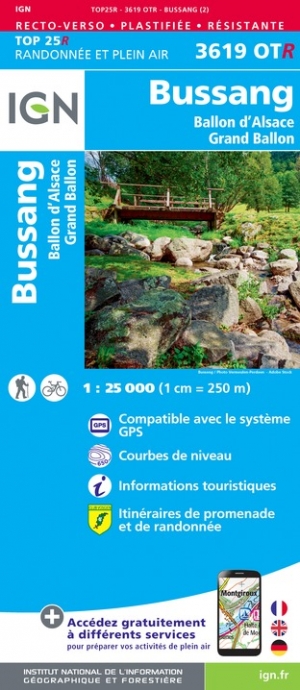 Online bestellen: Wandelkaart - Topografische kaart 3619OTR Bussang - La Bresse | IGN - Institut Géographique National