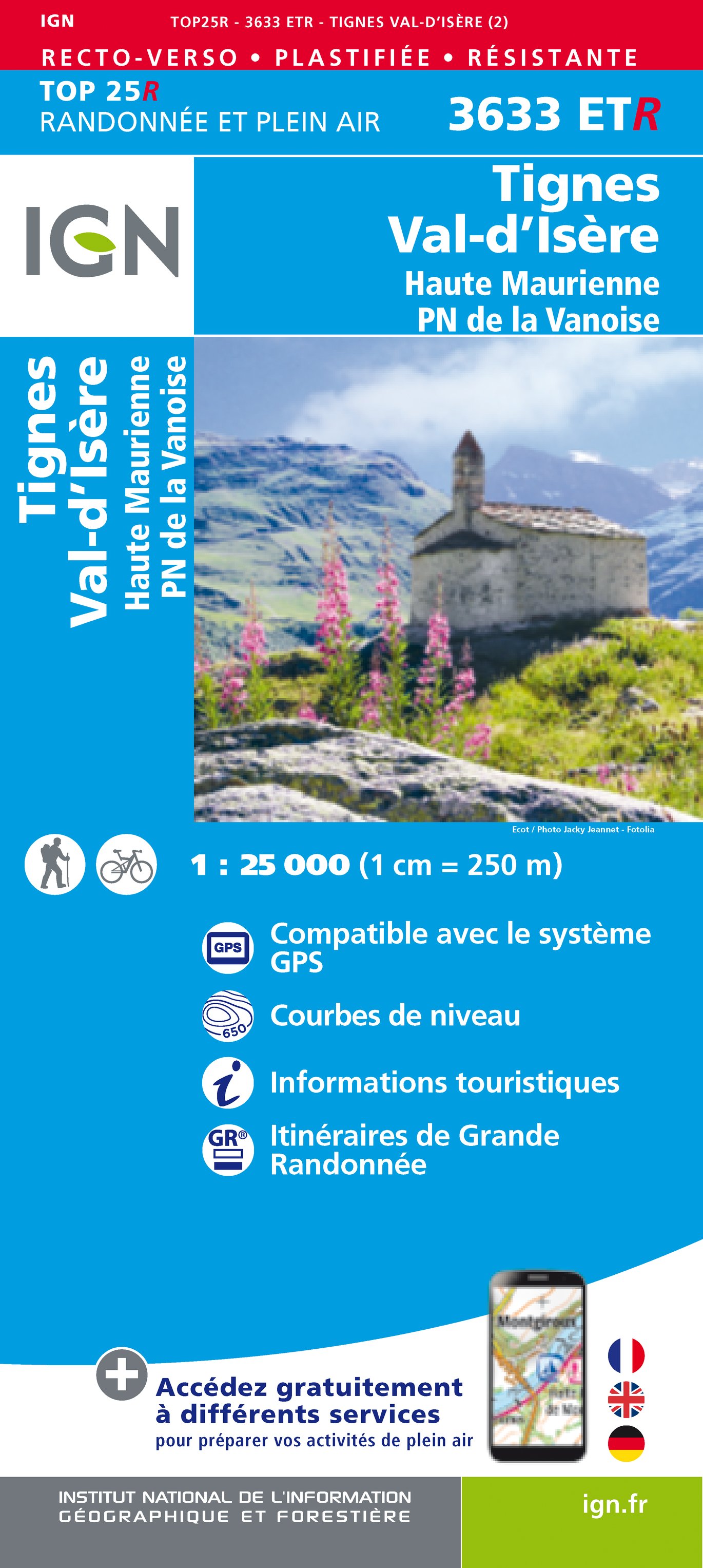 Online bestellen: Wandelkaart - Topografische kaart 3633ETR Tignes - Val d'Isère | IGN - Institut Géographique National