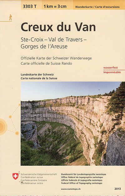 Wandelkaart 3303T Creux du Van | Bundesamt fur Landestopographie Zwitserland |