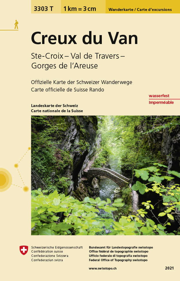 Online bestellen: Wandelkaart - Topografische kaart 3303T Creux du Van | Swisstopo