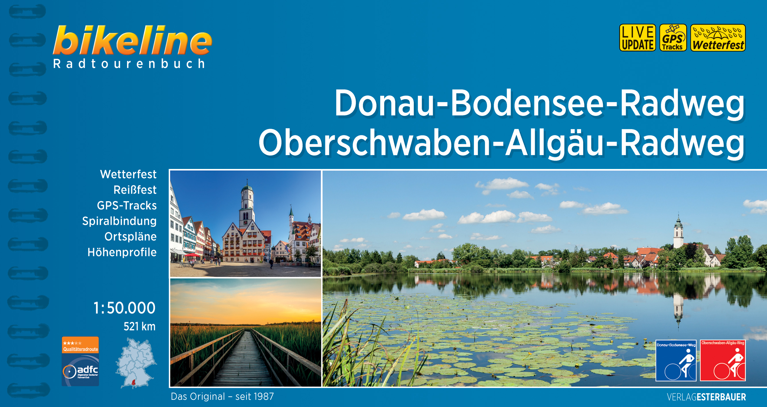 Fietsgids Bikeline Donau - Bodensee- Radweg en Oberschwaben-Allgäu-Rad