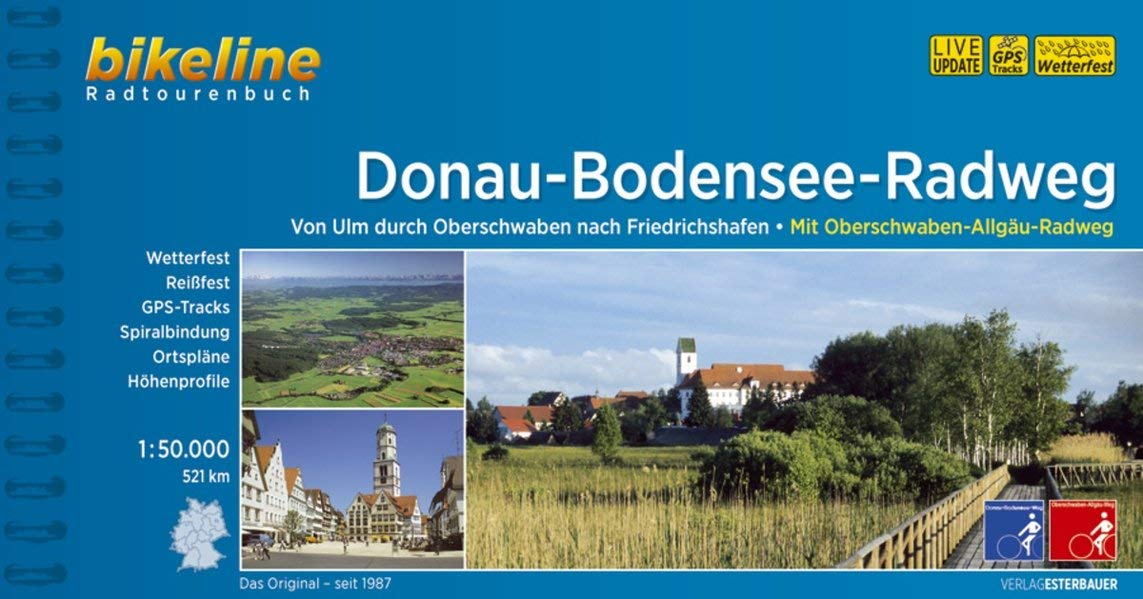 Online bestellen: Fietsgids Bikeline Donau - Bodensee- Radweg en Oberschwaben-Allgäu-Radweg | Esterbauer