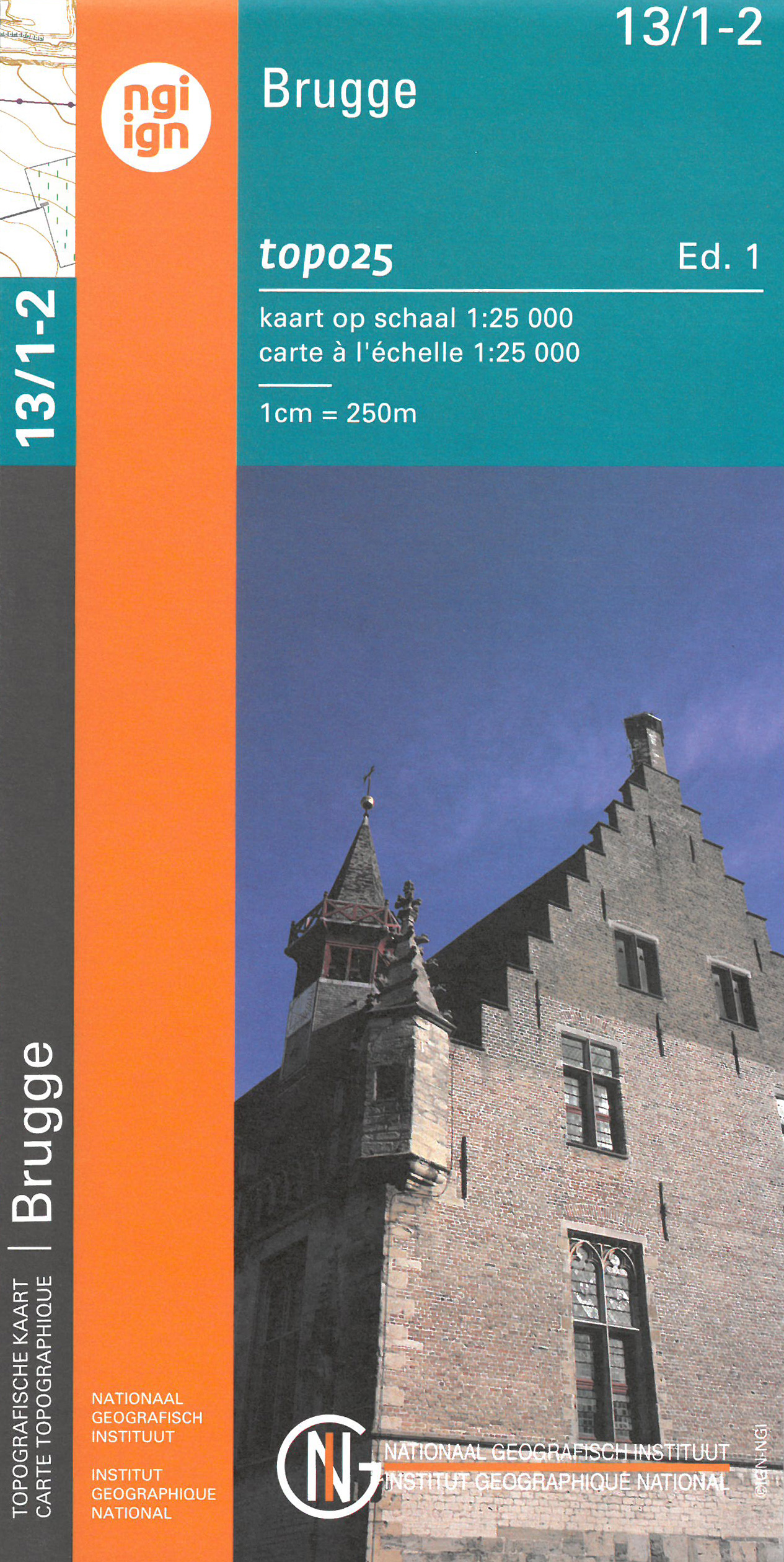 Online bestellen: Wandelkaart - Topografische kaart 13/1-2 Topo25 Brugge | NGI - Nationaal Geografisch Instituut