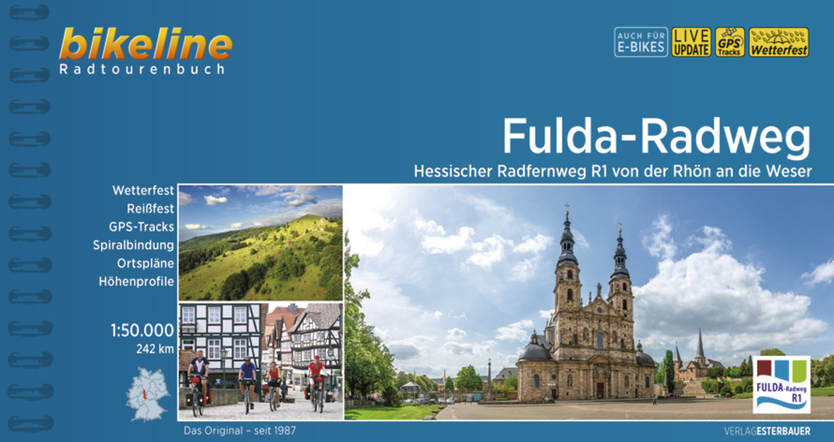 Online bestellen: Fietsgids Bikeline Fulda radweg | Esterbauer