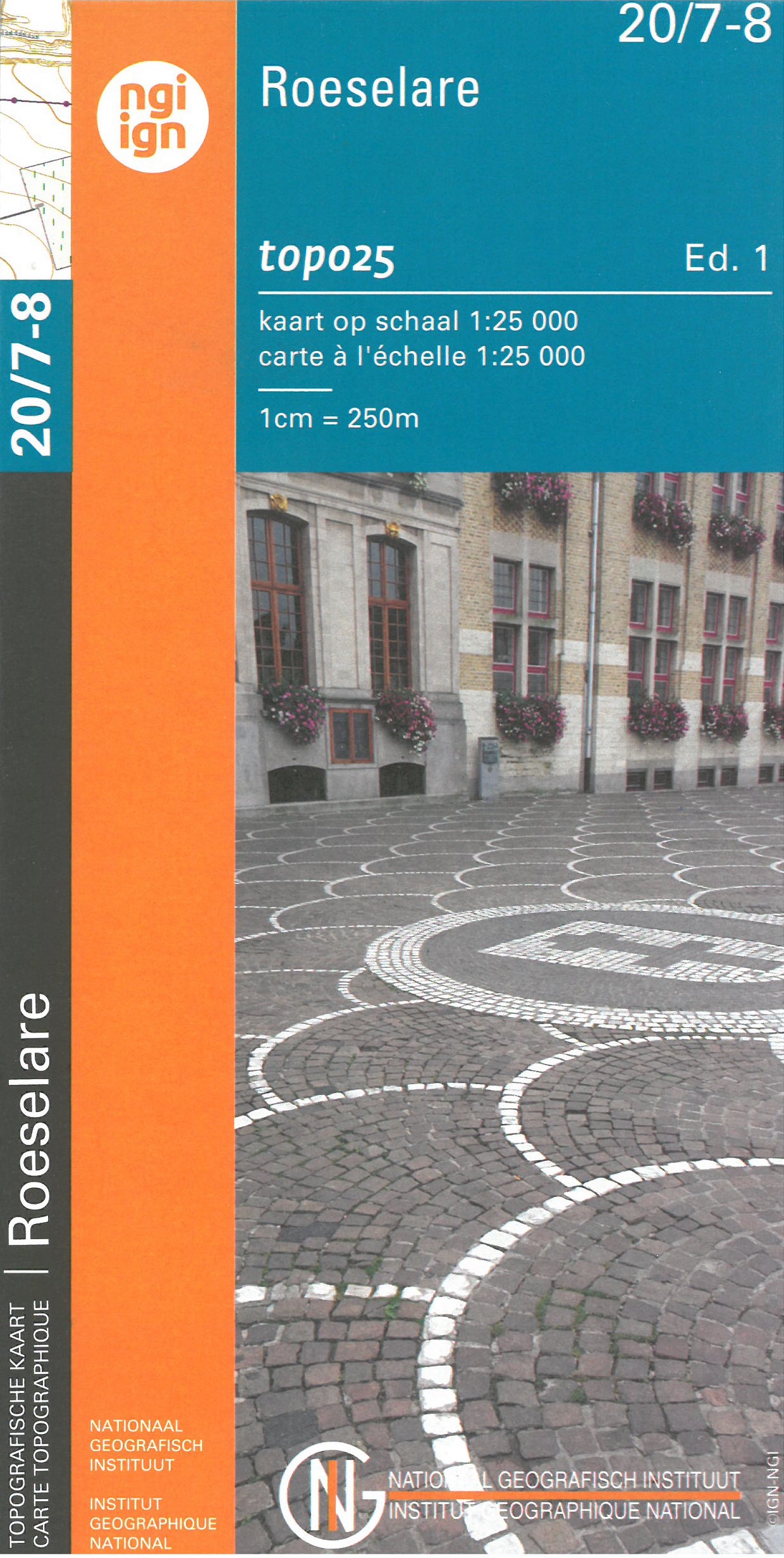 Online bestellen: Wandelkaart - Topografische kaart 20/7-8 Topo25 Roeselare | NGI - Nationaal Geografisch Instituut
