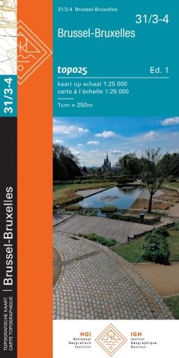 Online bestellen: Wandelkaart - Topografische kaart 31/3-4 Topo25 Brussel - Bruxelles - Zaventem | NGI - Nationaal Geografisch Instituut