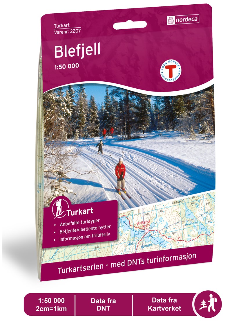 Online bestellen: Wandelkaart 2207 Turkart Blefjell | Nordeca