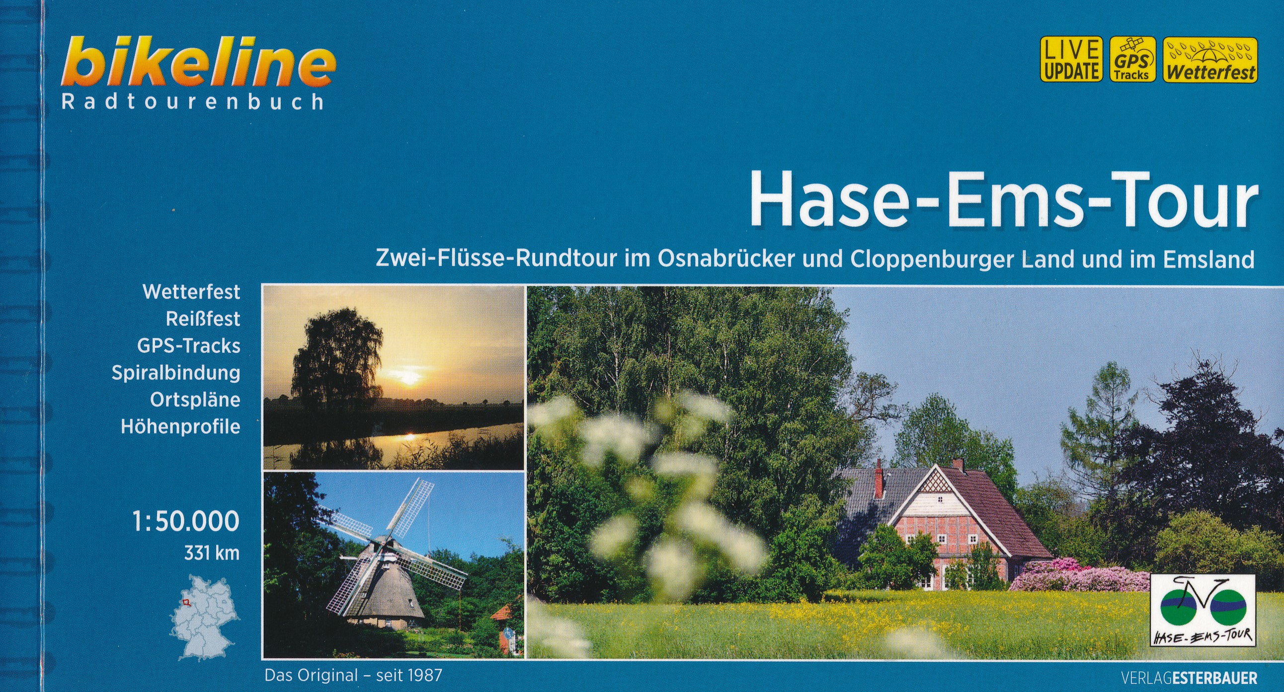 Online bestellen: Fietsgids Bikeline Hase-Ems-Tour | Esterbauer