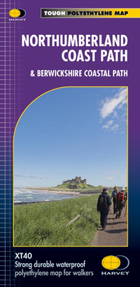 Wandelkaart Northumberland Coast Path and Berwickshire Coastal Path | Harvey Maps de zwerver