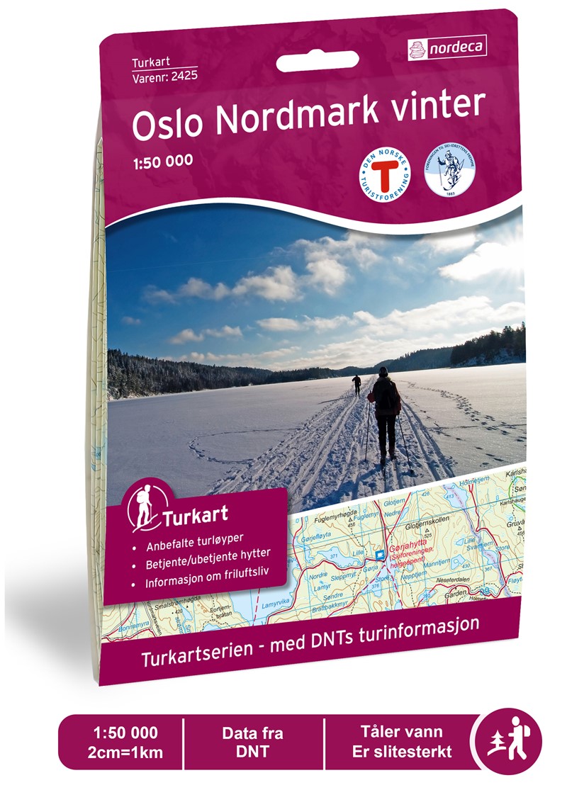 Online bestellen: Wandelkaart 2425 Turkart Winter Oslo Nordmark | Nordeca