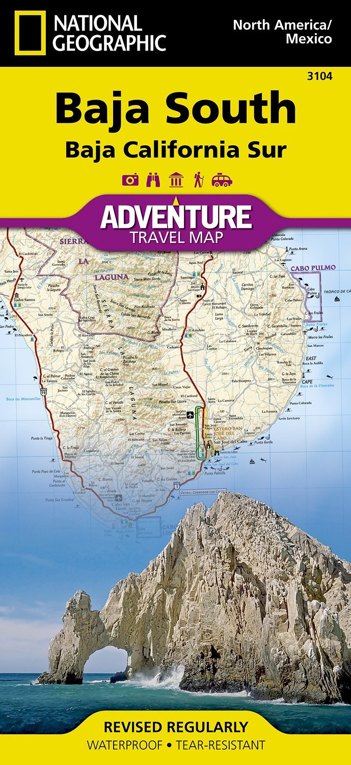 Online bestellen: Wegenkaart - landkaart 3104 Adventure Map Baja California South - Baja Californië Zuid | National Geographic