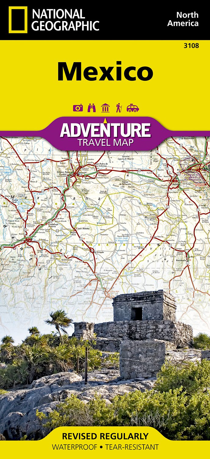 Online bestellen: Wegenkaart - landkaart 3108 Adventure Map Mexico | National Geographic