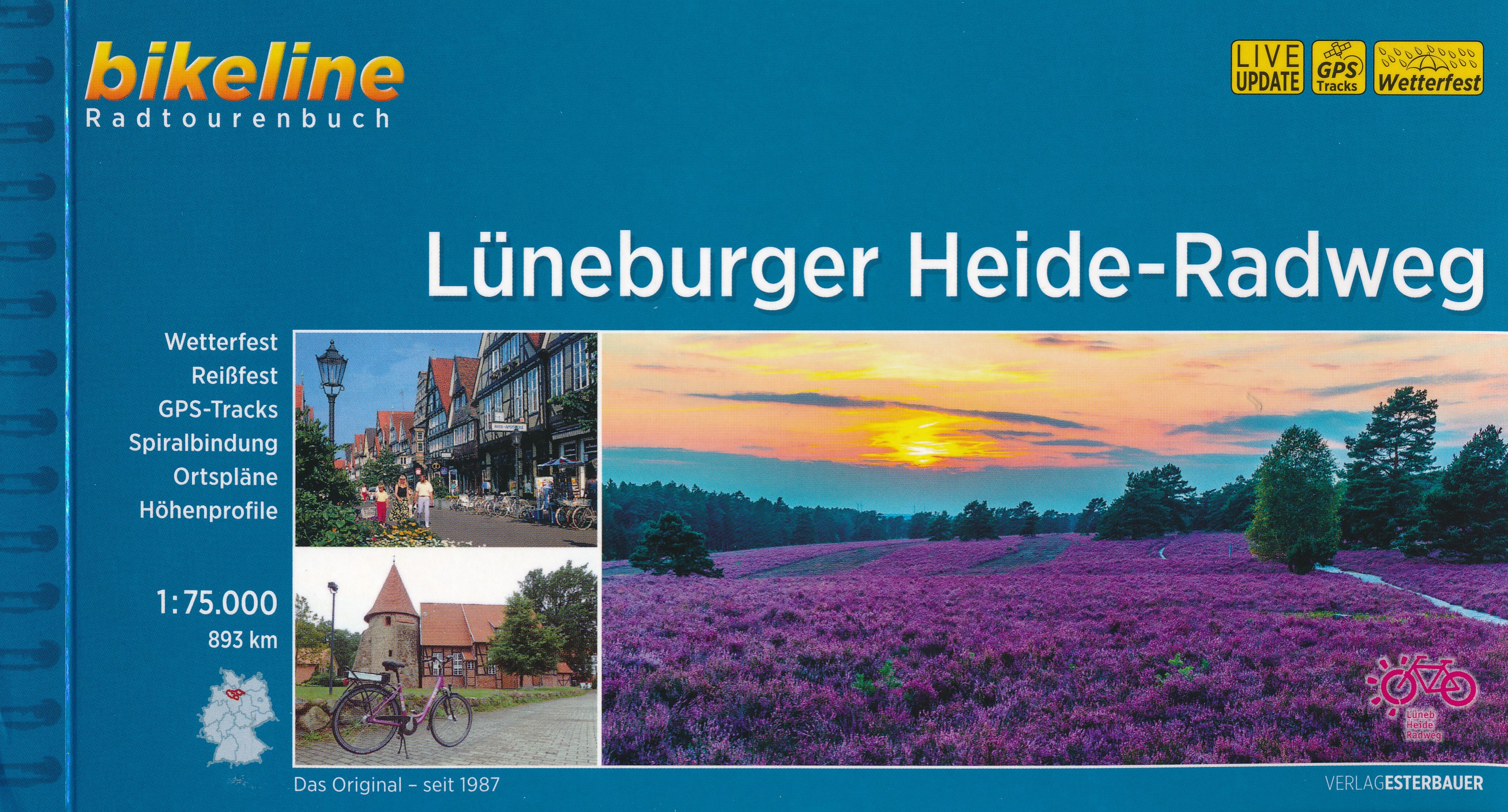 Online bestellen: Fietsgids Bikeline Lüneburger Heide radweg | Esterbauer