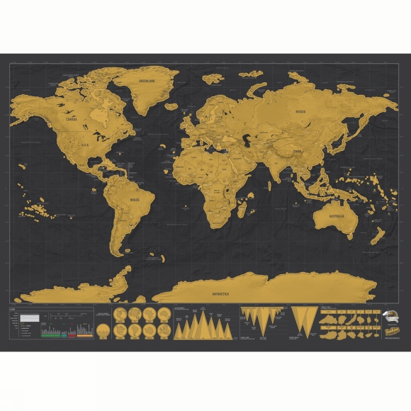 Scratch Map Deluxe Edition Wereldkaart | Luckies | 5060146591256 | Reisboekwinkel De