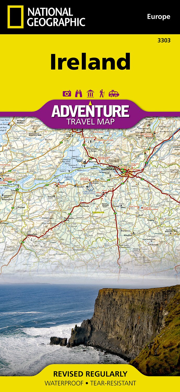 Online bestellen: Wegenkaart - landkaart 3303 Adventure Map Ireland - Ierland | National Geographic