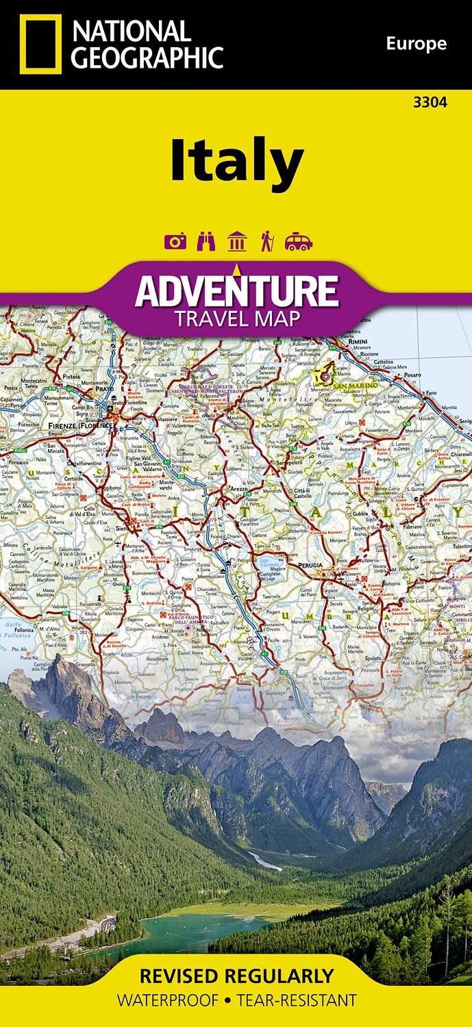 Online bestellen: Wegenkaart - landkaart 3304 Adventure Map Italy - Italië | National Geographic