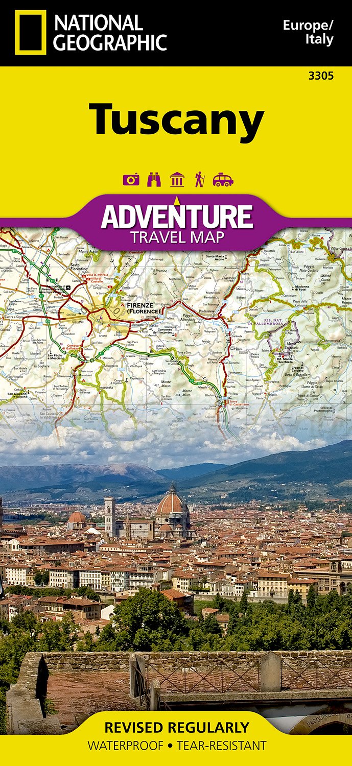 Online bestellen: Wegenkaart - landkaart 3305 Adventure Map Tuscany - Toscane | National Geographic