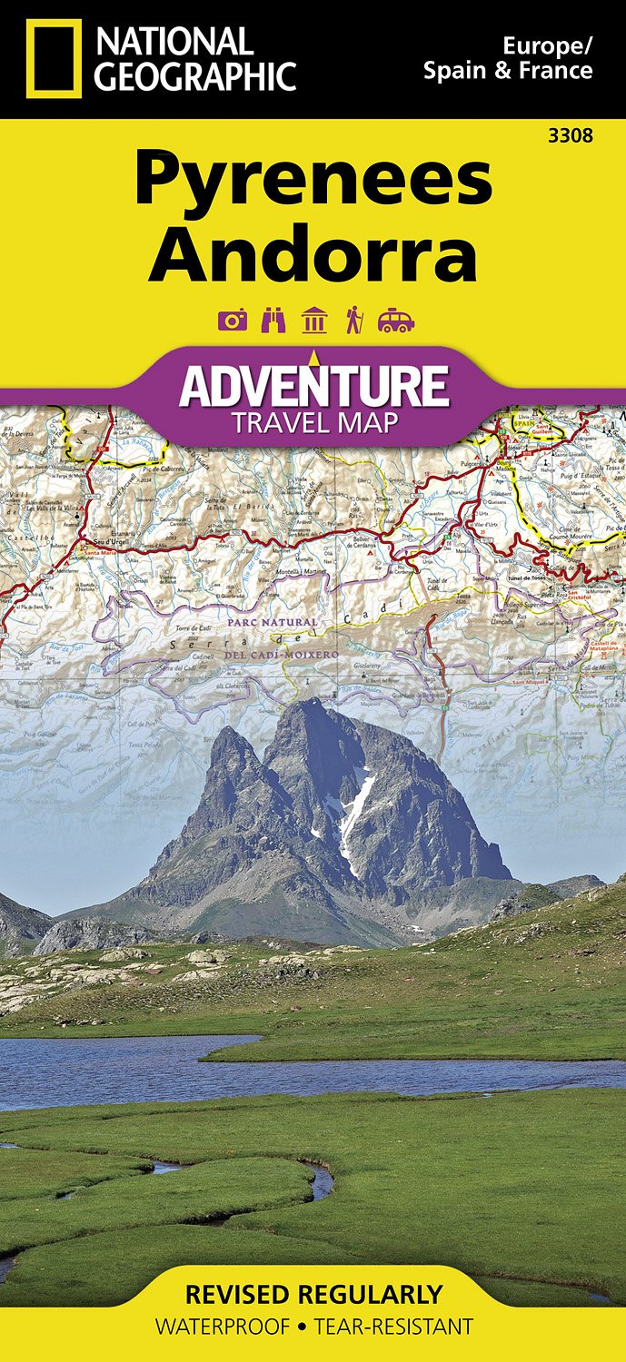 Online bestellen: Wegenkaart - landkaart 3308 Adventure Map Pyrenees & Andorra - Pyreneeën en Andorra | National Geographic