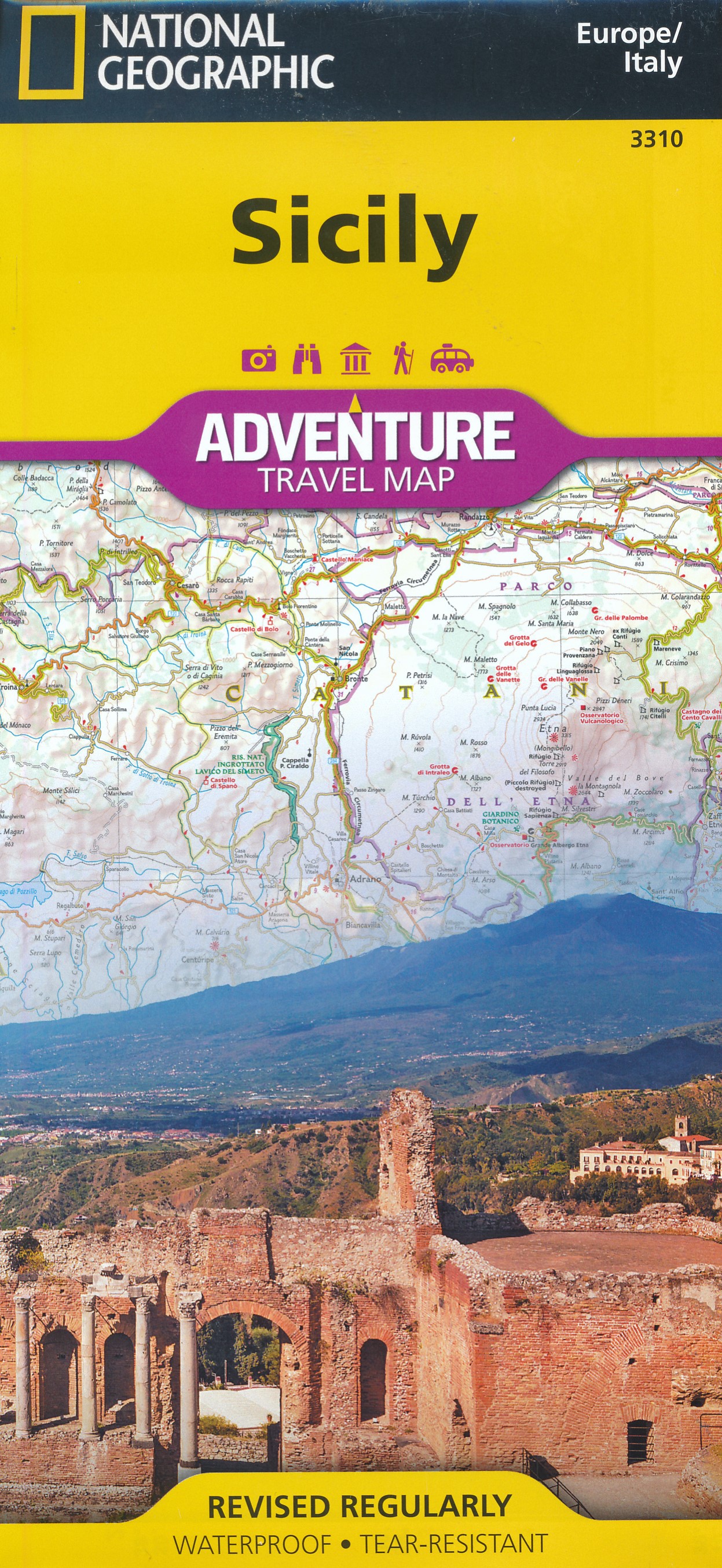 Online bestellen: Wegenkaart - landkaart 3310 Adventure Map Sicily - Sicilië | National Geographic
