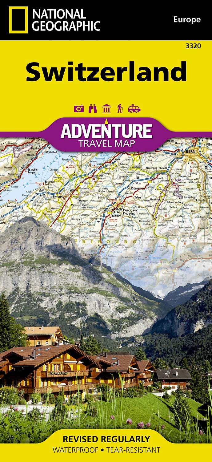 Online bestellen: Wegenkaart - landkaart 3320 Adventure Map Switzerland - Zwitserland | National Geographic