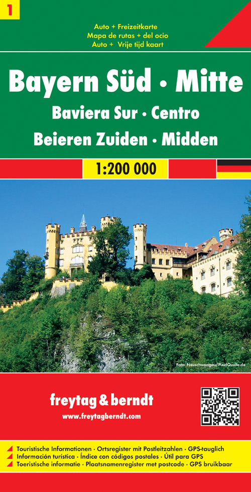 Online bestellen: Wegenkaart - landkaart 01 Beieren zuid - Bayern sud | Freytag & Berndt