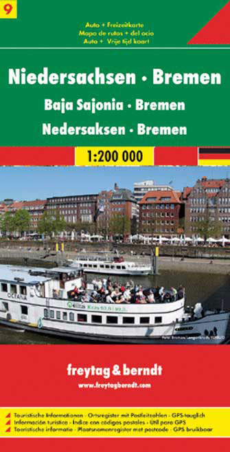 Online bestellen: Wegenkaart - landkaart 09 Niedersachsen - Bremen | Freytag & Berndt