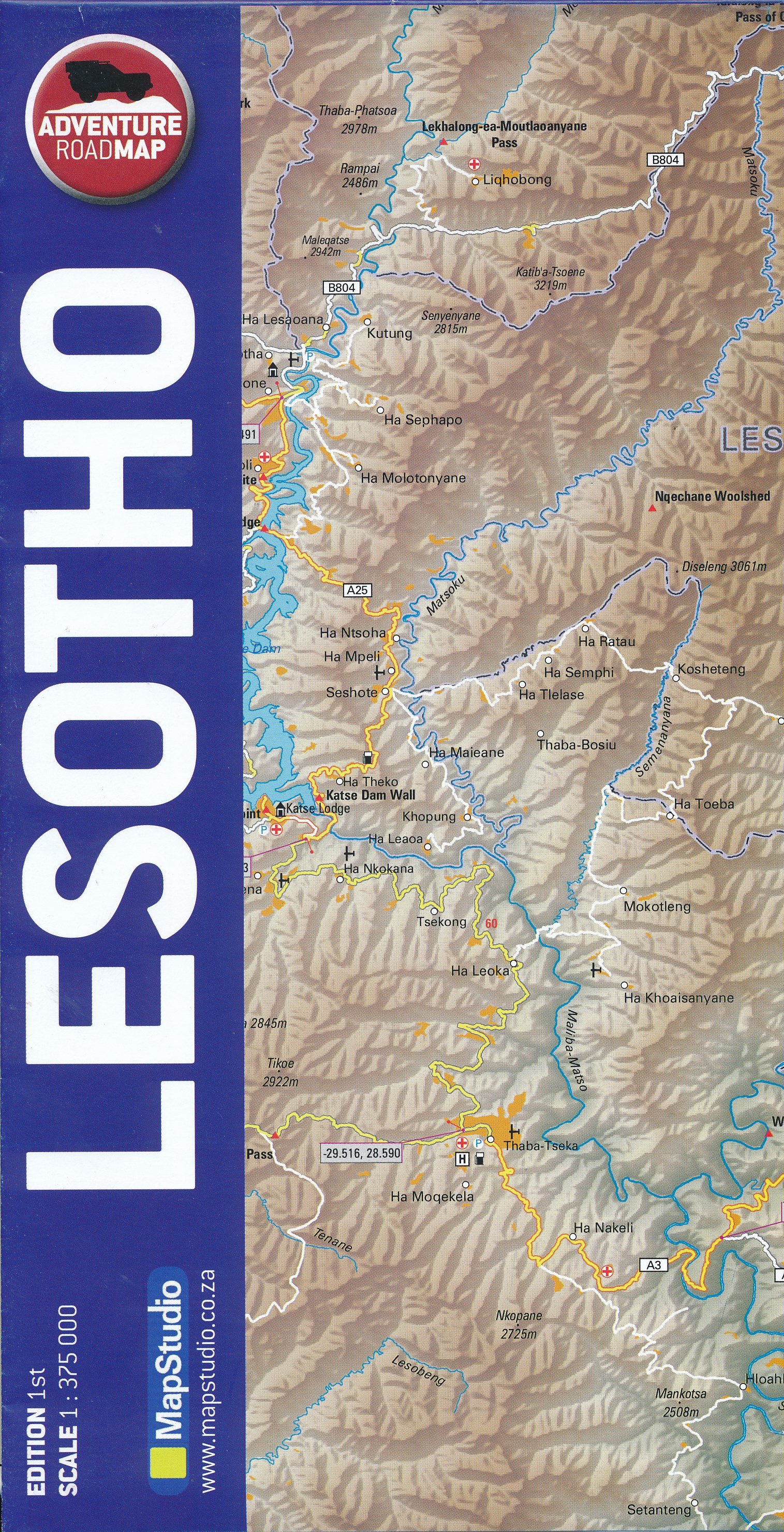 Wegenkaart - Landkaart Lesotho | MapStudio | 