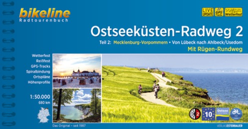 Online bestellen: Fietsgids Bikeline Ostseeküstenradweg 2 Lubeck naar Usedom met Rügen | Esterbauer