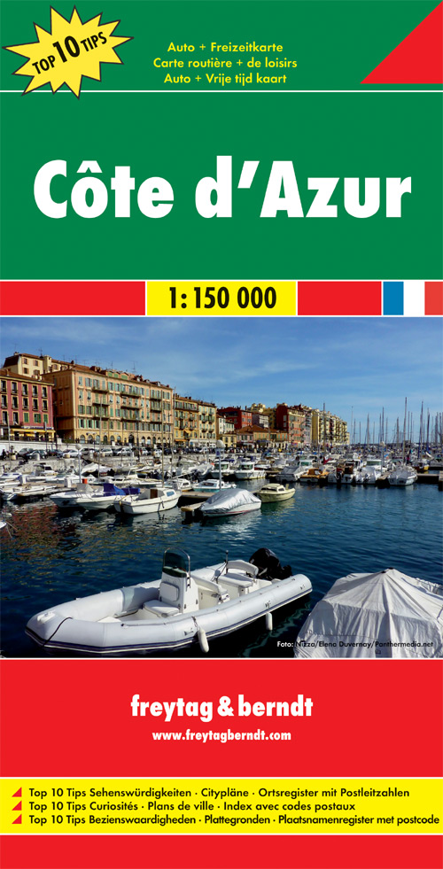 Online bestellen: Wegenkaart - landkaart Côte d'Azur- Franse Riviera | Freytag & Berndt
