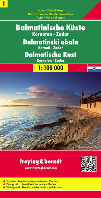 Online bestellen: Wegenkaart - landkaart 01 Dalmatische Kust Zadar - Kornaten | Freytag & Berndt