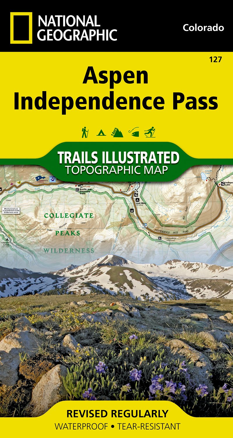 Online bestellen: Wandelkaart - Topografische kaart 127 Trails Illustrated Aspen, Independence Pass | National Geographic