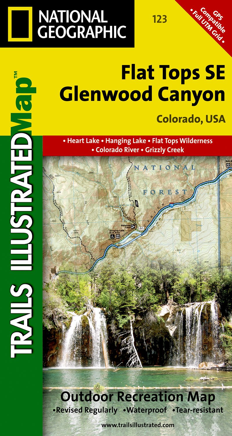 Online bestellen: Wandelkaart - Topografische kaart 123 Trails Illustrated Flat Tops SE, Glenwood Canyon | National Geographic
