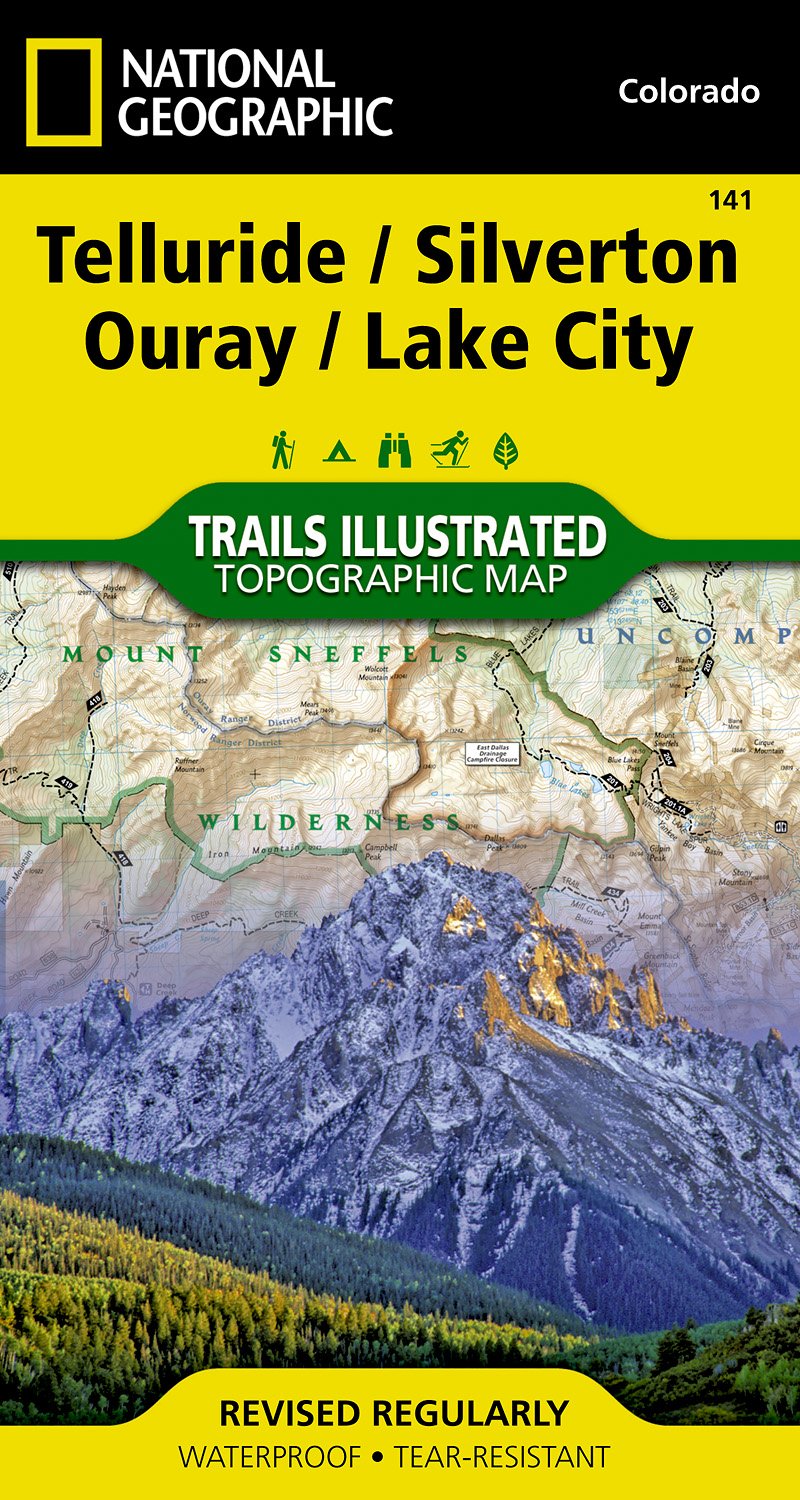 Online bestellen: Wandelkaart - Topografische kaart 141 Telluride, Silverton, Ouray, Lake City | National Geographic